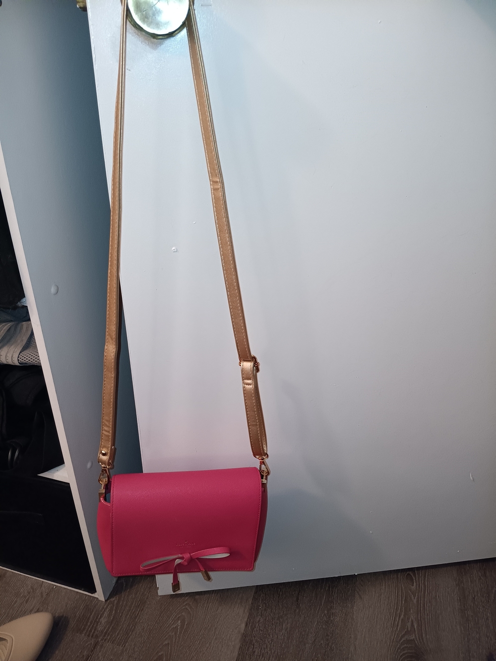 kate spade Pink Crossbody Bag with Gold Strap and Bow Detail - Picture 11 of 14